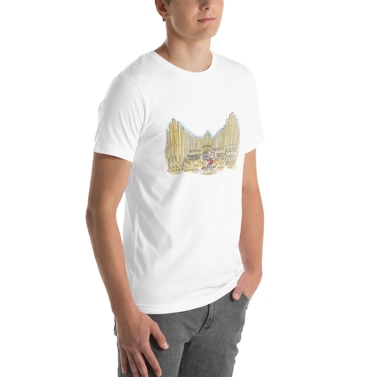 Organist Illustration by Rosie Brooks Unisex t-shirt