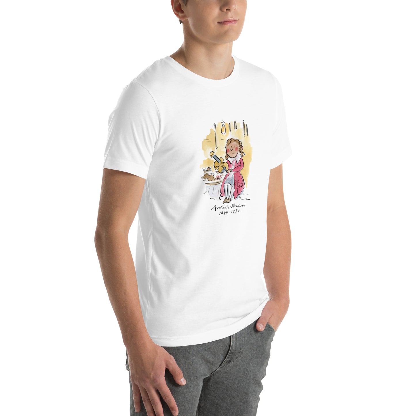 Antonio Stradivari Illustration by Rosie Brooks Unisex t-shirt