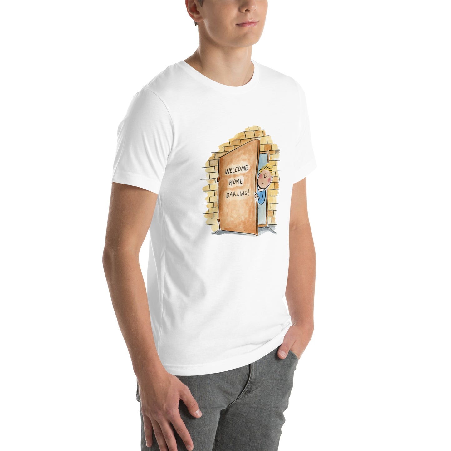 Welcome Home Darling Illustration by Rosie Brooks Unisex t-shirt