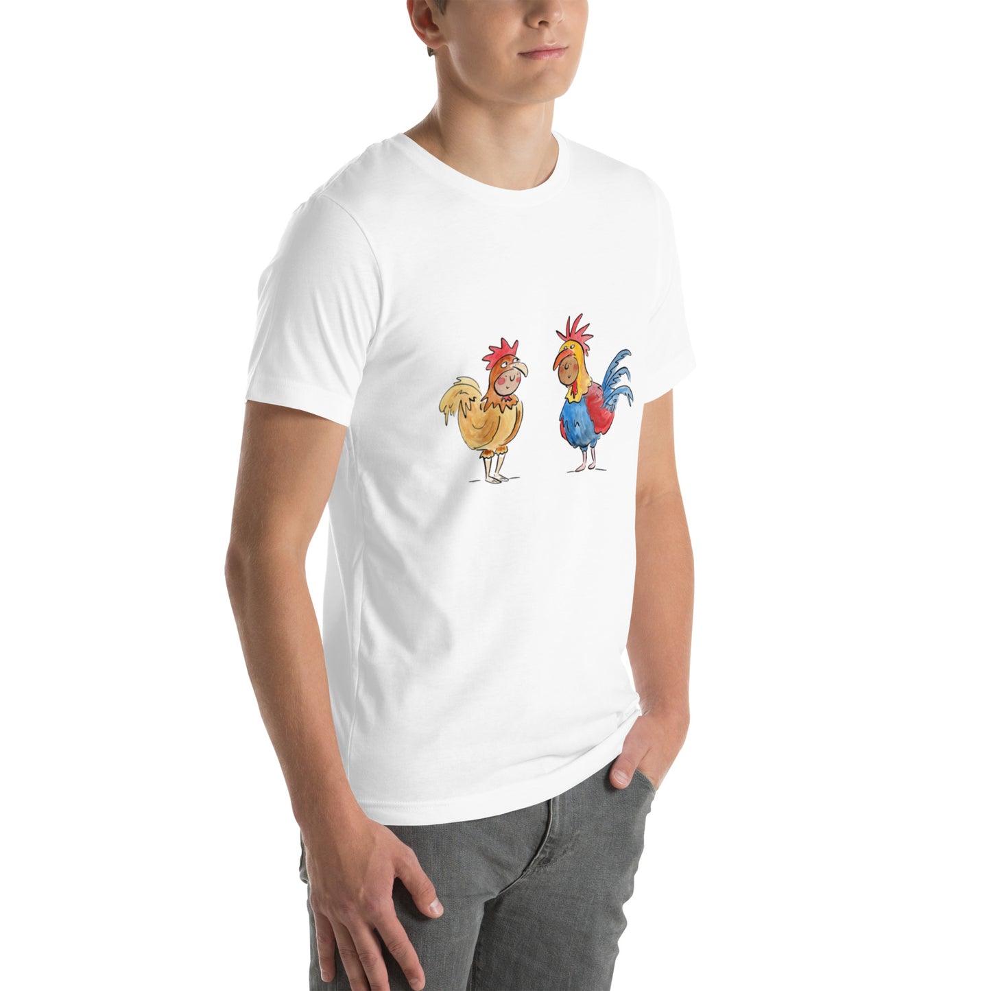 Hen and Rooster Illustration by Rosie Brooks Unisex t-shirt