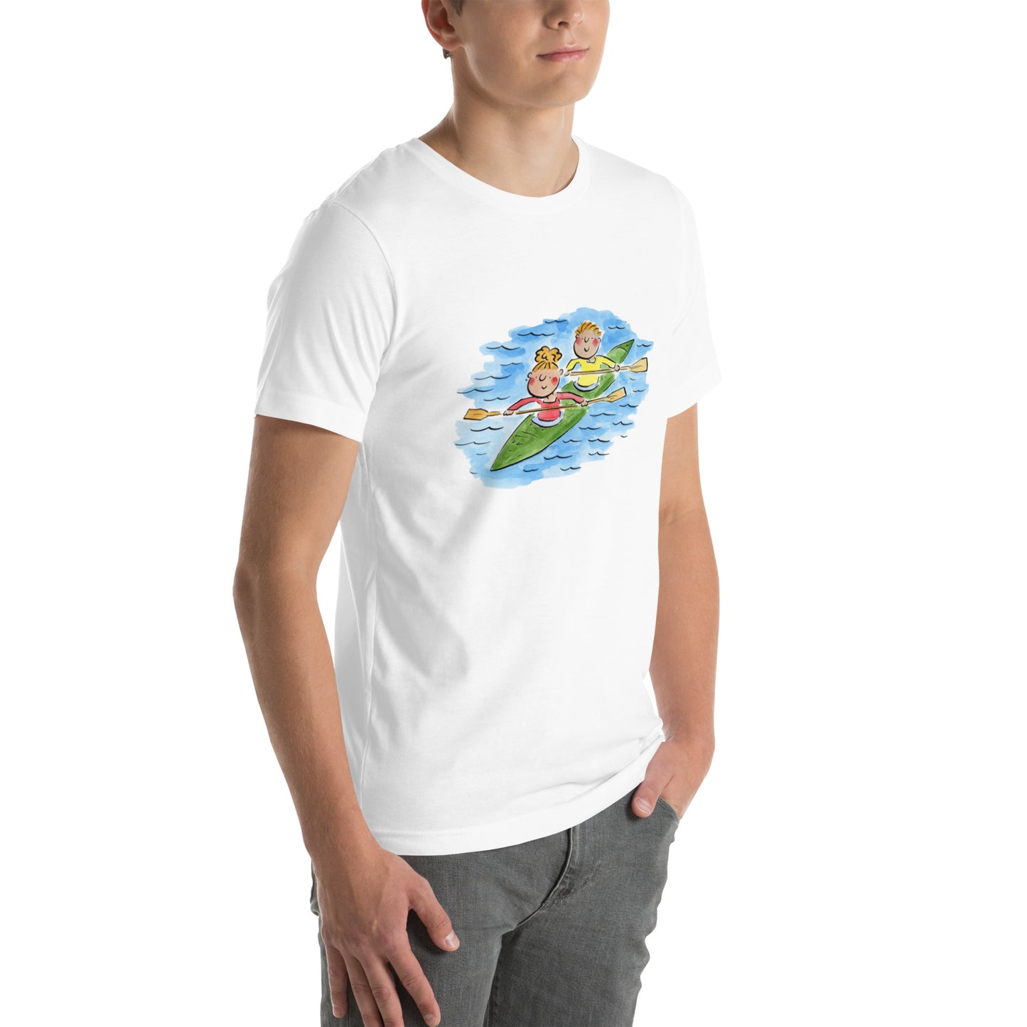 Two Canoeists Illustration by Rosie Brooks Unisex t-shirt