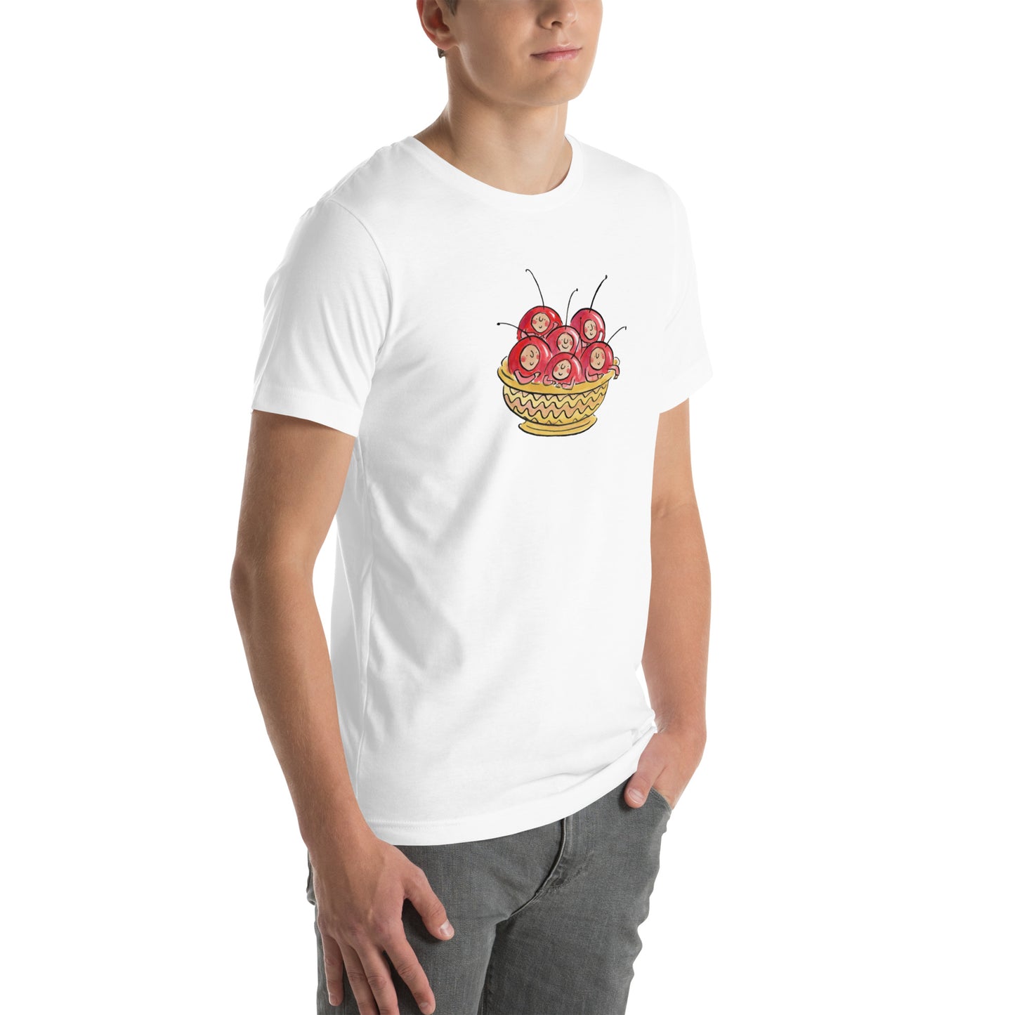 Life is just a bowl of cherries Illustration by Rosie Brooks Unisex t-shirt