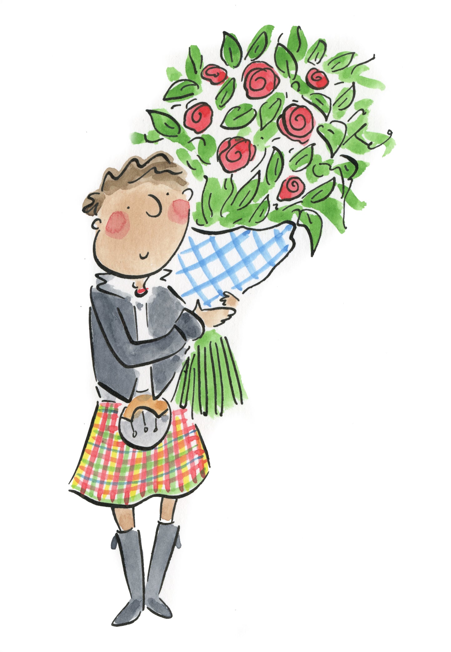 Scotsman with flowers